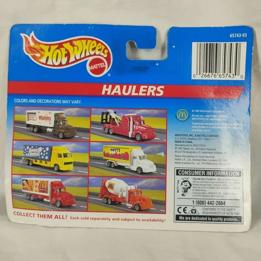 Mattel Hot Wheels Haulers McDonalds Cement Hauler Diecast Truck‎